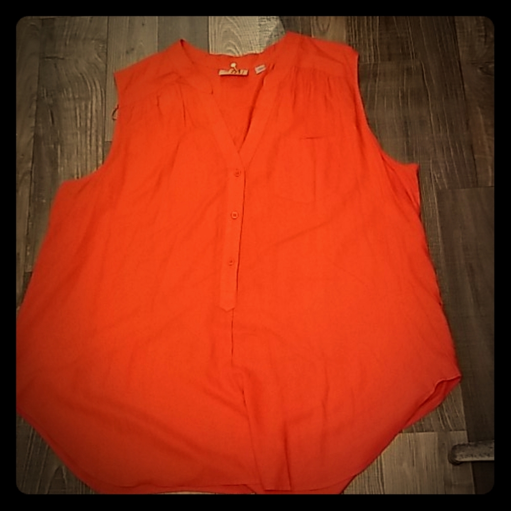 Sleeveless Button Down Dress Top by Avenue